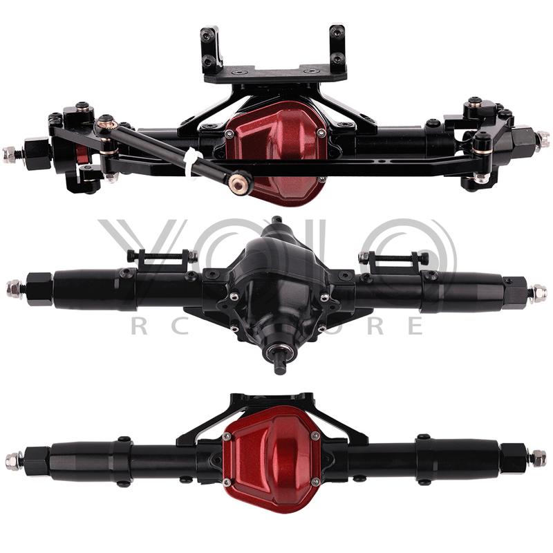 Metal Alloy Front Middle Rear Straight Axle with Servo Base for 1/10 RC Rock Crawler Car Axial SCX10 RC 4WD D90 Upgrade Parts