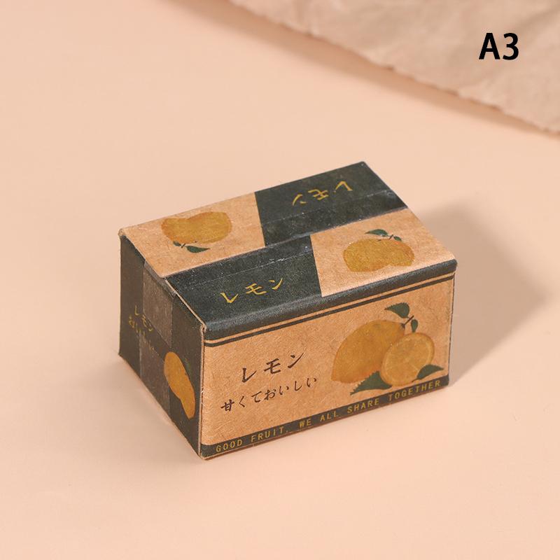 1/12 Dollhouse Paper Boxes Model Simulation Mini Supermarket Fruit Cardboard Boxes Dollhouse Supermarket Scene Decor Accessories