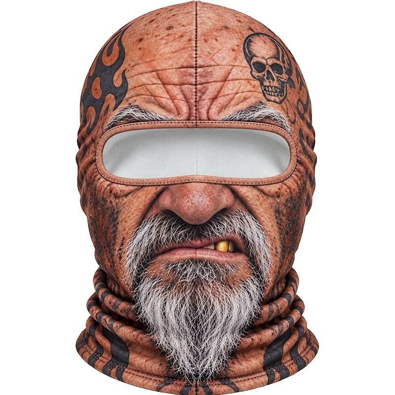 Halloween Funny Old Man Ski Mask Realistic Face Balaclava 3D Print Winter Neck Coverage Skiing Outdoor Parties