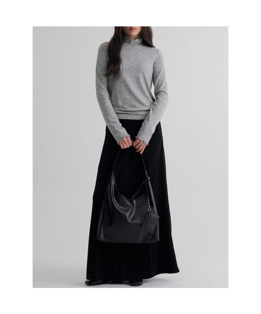 8SECONDS Soft Turtleneck Long Sleeve T-Shirt Gray