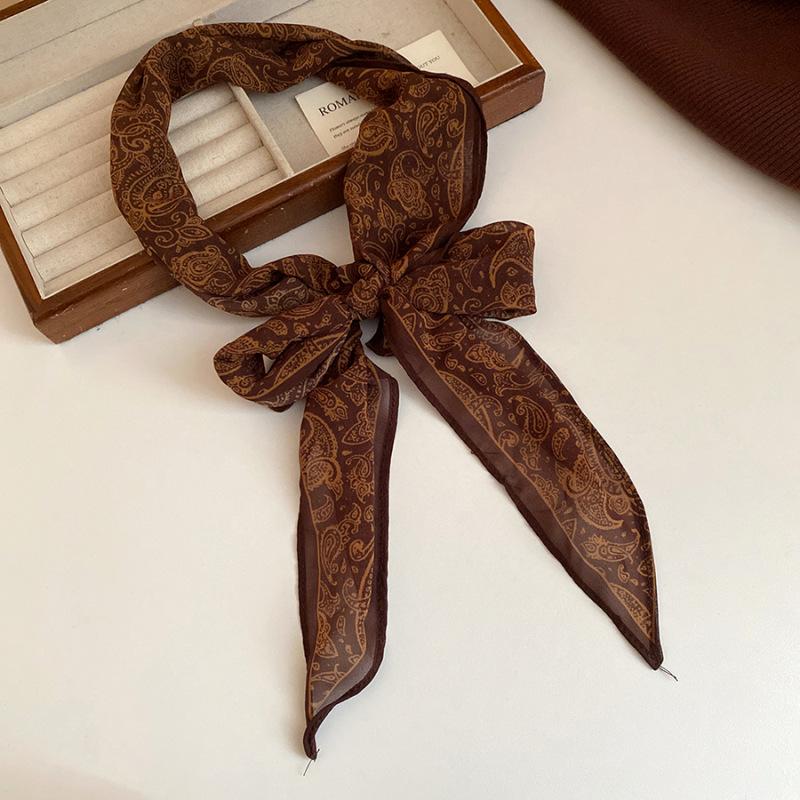 Шелковый шарф-колье в ретро-горошек - Элегантный женский аксессуар