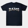Men Black Print T-shirt Saint Louis Rams Retro No-Cut Transfer Paper Print Cotton Tshirt