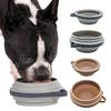 Silicone Feeding Bowl for Travel Collapsible Dog Bowl, Portable Pet Water with Hanging Buckle, Foldable Food Outdoor Hiking Walking Camping Essentials