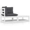 Day and Night - Day and Night 2-piece Garden Furniture Set with White Pine Wood Cushions