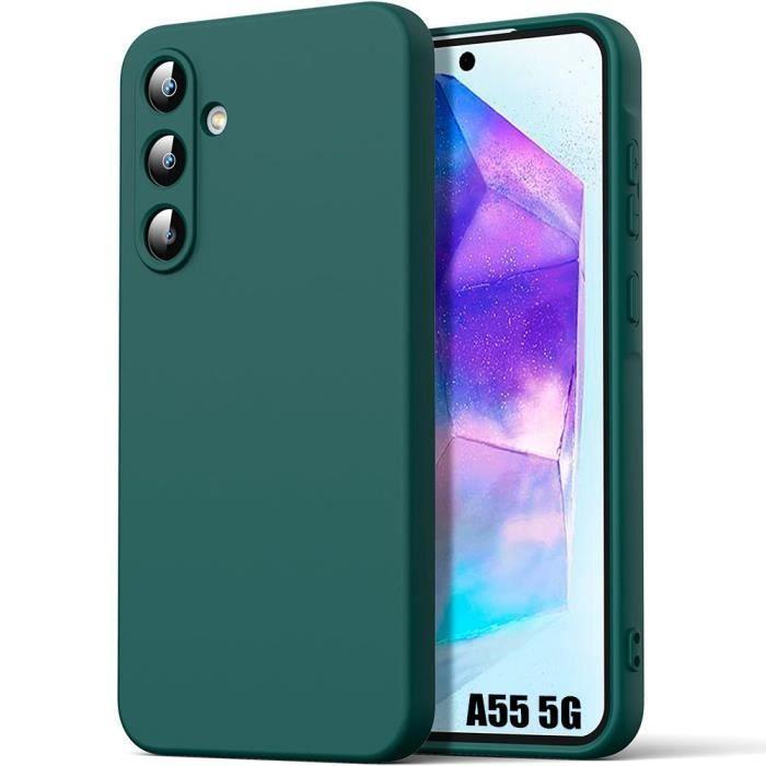 Чехол - Booling - для Samsung Galaxy A55 5G - Силиконовый - Ультратонкий - Ударопрочный - Темно-зеленый