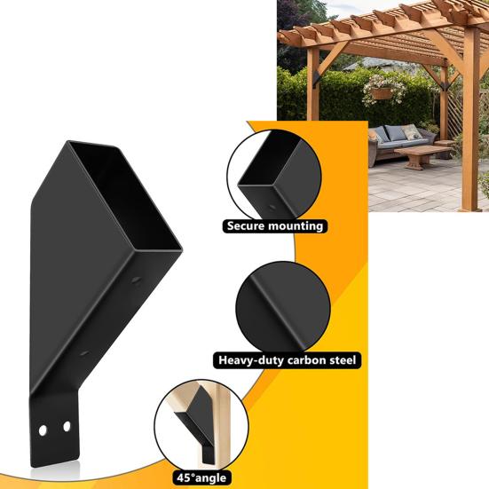 1/2 шт. Угловой опорный кронштейн для перголы, нержавеющая сталь, 45-градусный угловой кронштейн, устойчивый к погодным условиям, прочный деревянный соединительный кронштейн для столбов