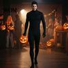 Lightweight Performance Jumpsuit Full Body Zentai Suit for Men Women, Open Face Halloween Cosplay Stretchy Outfit Bodysuit, Adults Spandex Unitard