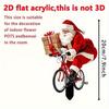 1pcs Nativity Scene Garden Stake Yard Decor 2D Flat Acrylic Santa Claus Riding A Bicycle with Gift Christmas Party Festival Deco