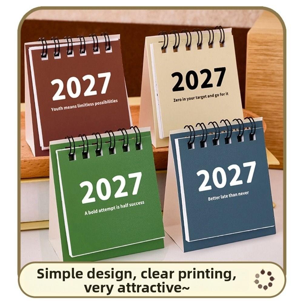 Double Coil 2027 Desk Calendar Standing Base Flip Calendar New Standing Calendar Home Office