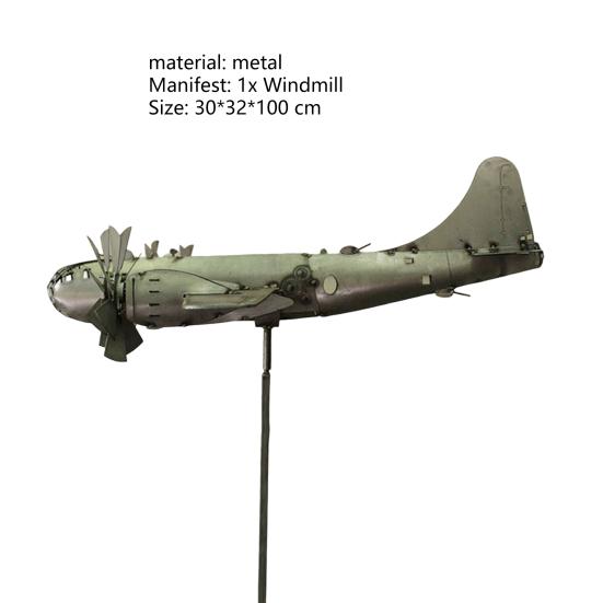 Вертушка для самолета Прочная конструкция Простая установка Привлекательные модные декоративные садовые колья Уличная ветряная мельница для самолета во дворе