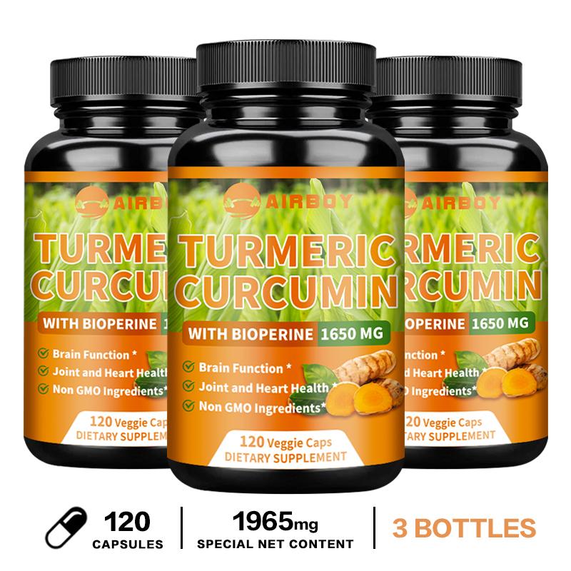Turmeric Curcumin Capsules 120 Count 1650mg — Antioxidant Support, Daily Wellness, Nutritional Support