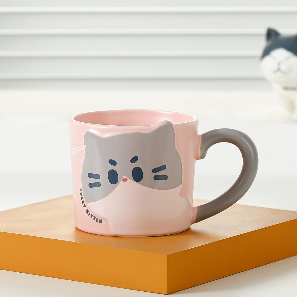 Cute Design Coffee Mug Cat Pattern Ceramic Mug Decorative Accessories Milk Cup  Gift Giving