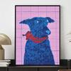Diamond painting painting kit cute blue dog with red scarf handmade diy home decoration painting