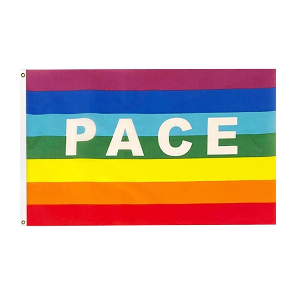 Colorful Peace Flag Polyester Pacifist Flag 90 X 145 Cm Peace Banner Flags for Garden Balcony