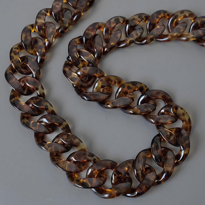 Новый милый аксессуар для телефона, съемные детали, цепочка, белый леопард, через плечо, смола, роскошный шейный ремешок, чехол для телефона, цепочки, акриловая цепочка на плечо