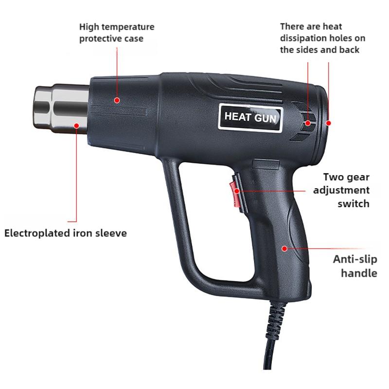 2000 Вт Тепловой фен Профессиональный промышленный фен горячего воздуха Воздушный фен для пайки Термофен Паяльная станция Инструмент для упаковки в термоусадочную пленку