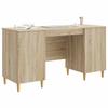 Desk Sonoma Oak Finish 142.5 x 50 x 75 cm Engineered Wood