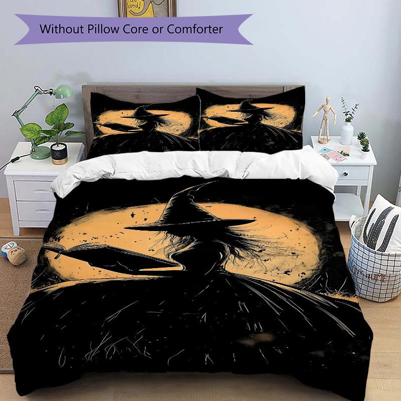 3pc Witchcraft Moonlight Cover Set - 1 Quilt Cover + 2 Pillowcases, All Seasons Bedroom Setting, Perfect for Home047
