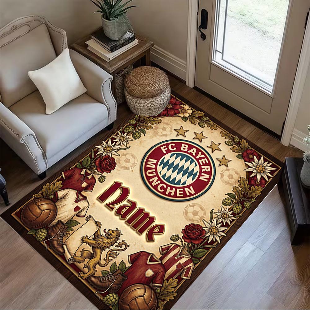 Bayern Munich Crest Artwork Floor Rug Office Rug Perfect for Bedrooms Study room Living Rooms Entryway Antislip Carpet Anime Office Decor