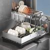 Большая сушилка для посуды с вращающимся на 360 градусов носиком, большой вместимости, устойчивая к ржавчине, расширяемая