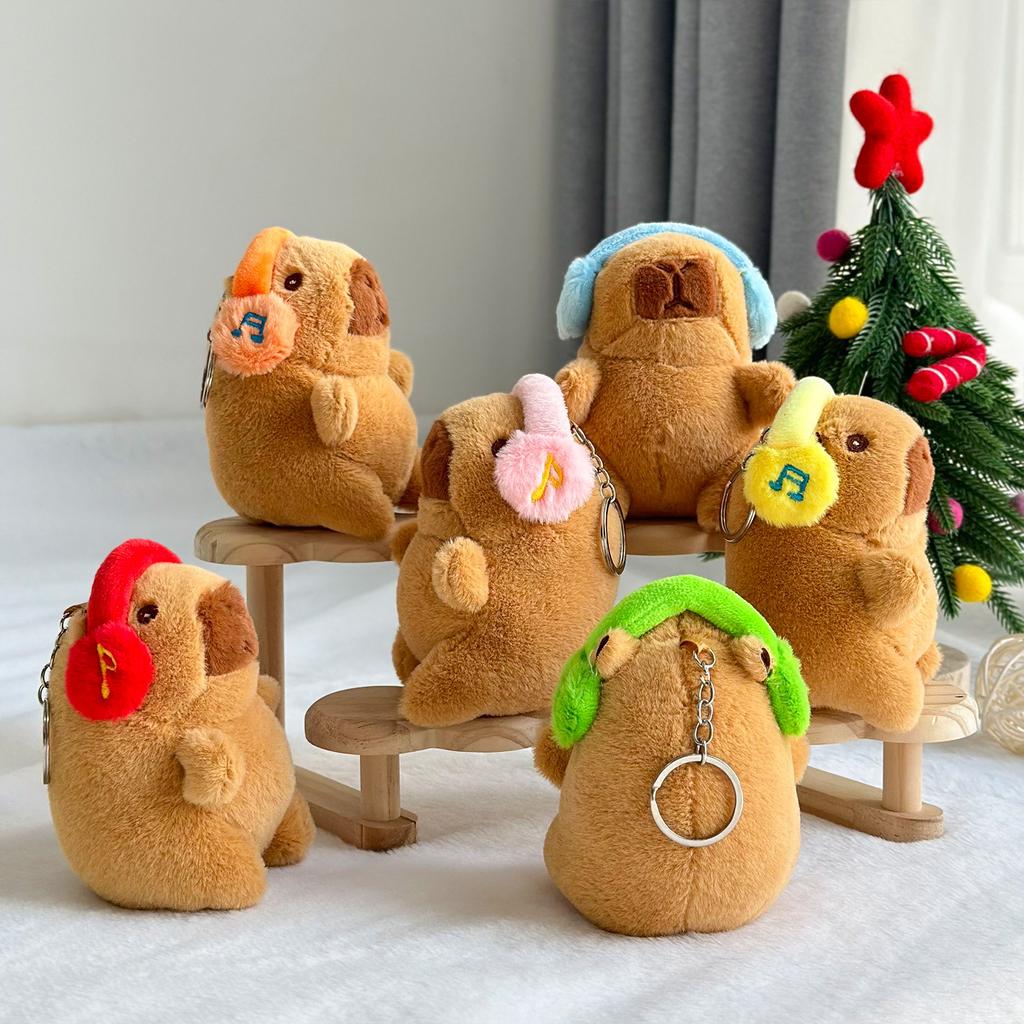 Капибала плюшевый кулон, милая кукла-капибар, тряпичная кукла, брелок, 4-дюймовая кукла-захват