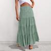 Women's High Waist Medium Length Skirt Bohemian A-line Pleated Elegant Long Skirt
