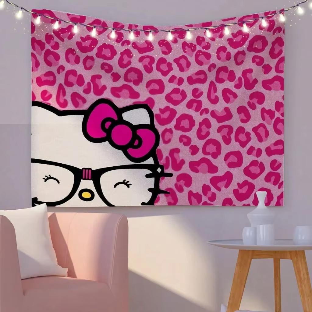 Sanrio Hello Kitty Pink Kawaii Tapestry Modern Boho Party Home Decor