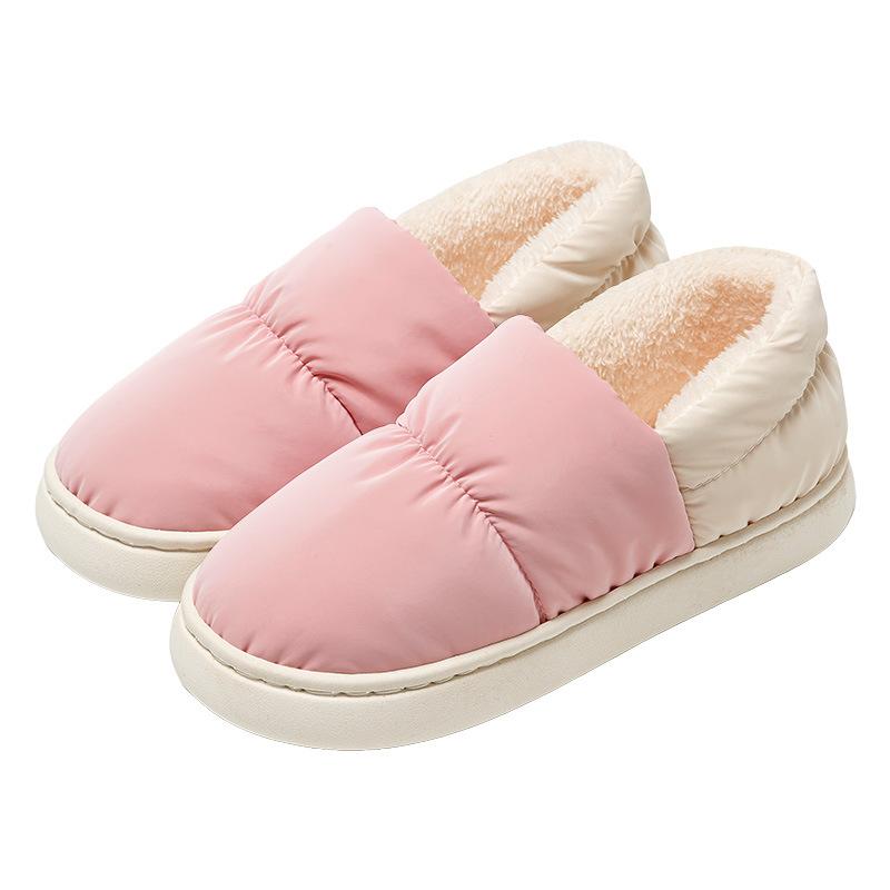 Warm Cotton Slippers Autumn and Winter Bag Heel Non-slip Thick-soled Indoor Household Down Home Waterproof Cotton Shoes