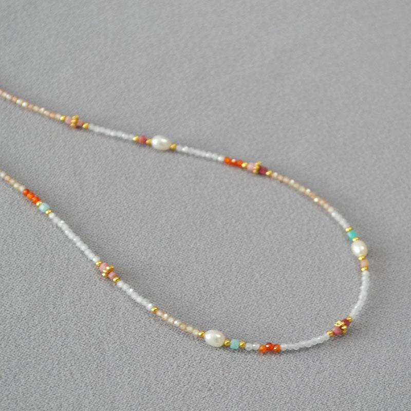 Нишевый дизайн ретро полупрозрачная текстура циркон жемчуг бисер простой темперамент чрезвычайно изящное ожерелье ключица цепочка для женщин