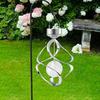 Led Metal Solar Powered Wind Chime Spiral Gyro Light Color Change Hanging Light