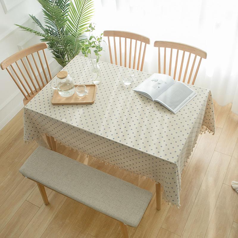 Набивная хлопковая и льняная бытовая скатерть, украшение для полотенца, кисточка, прямоугольная пыленепроницаемая скатерть