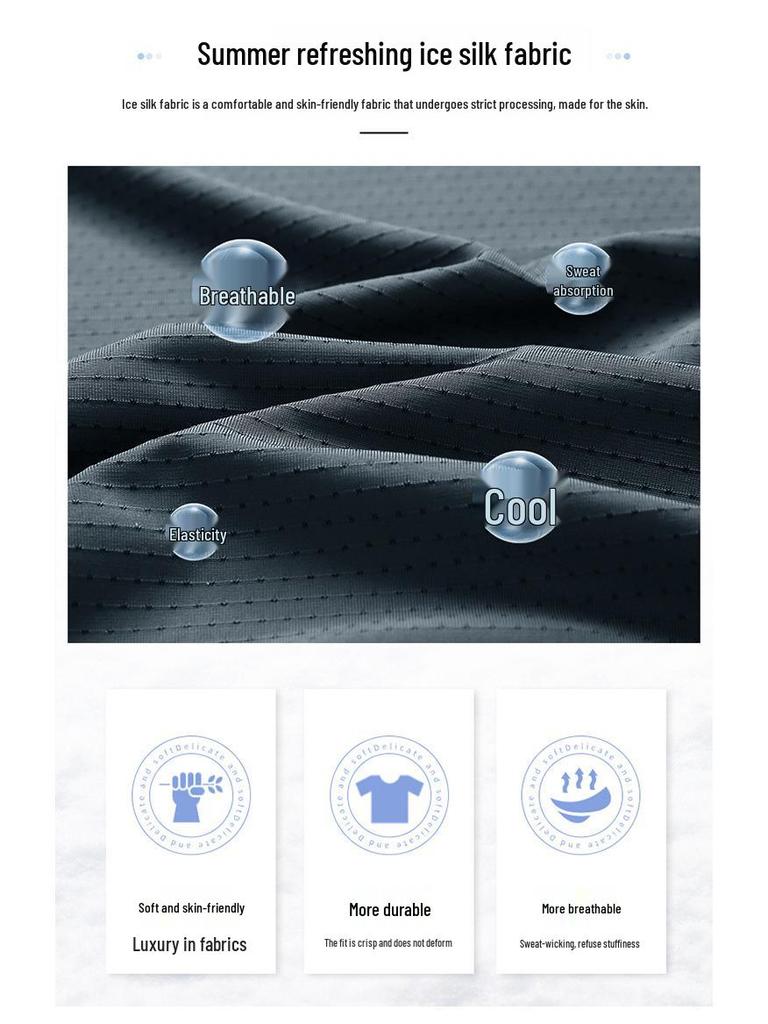 Men's Plus Size Quick-Dry Ice Silk Sports T-Shirt - Breathable, Loose Fit, Short-Sleeve