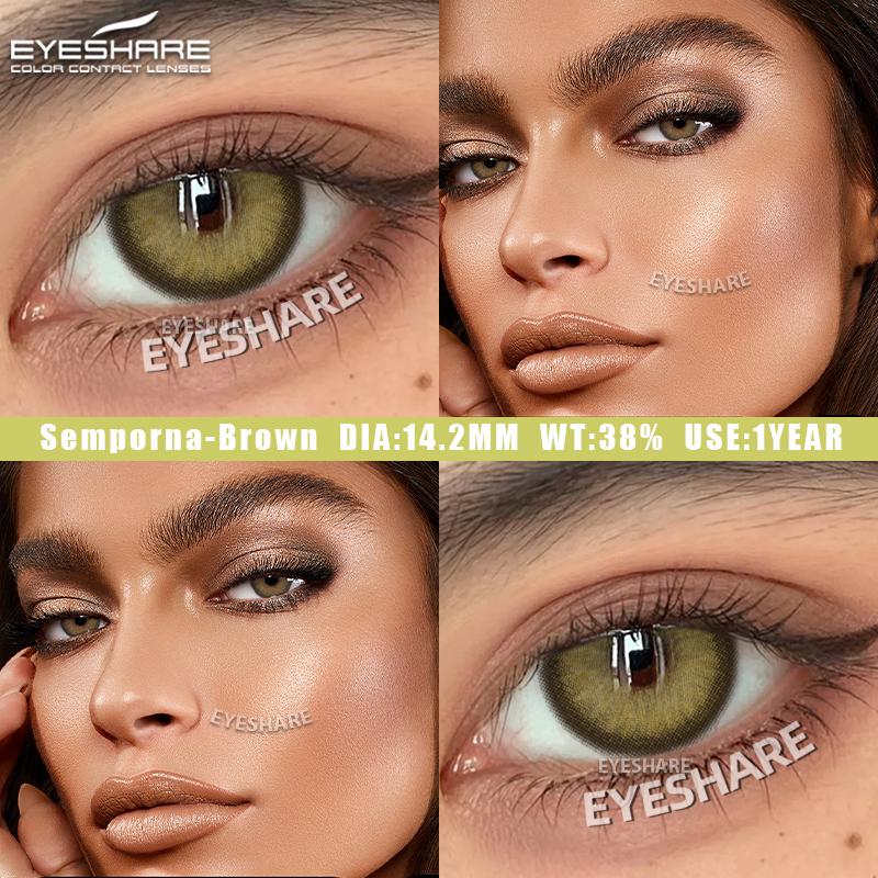 Eyeshare 1 пара цветных контактных линз, синие мягкие линзы, натуральные коричневые зрачковые серые линзы, зеленые модные косметические контактные линзы каждый год