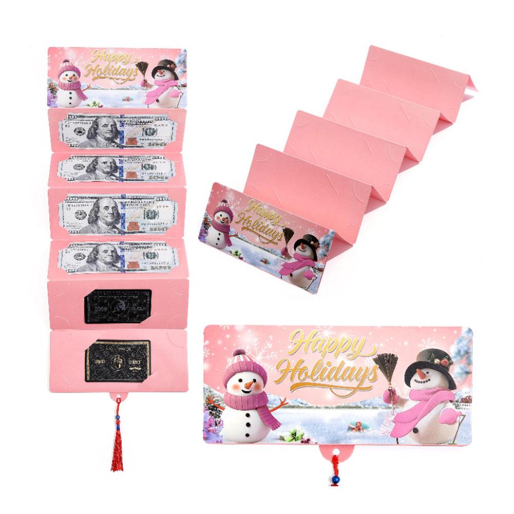 Christmas Money Holders for Cash, Christmas Cash Envelope With 6 Slots,Surprise Card Holder for Xmas DIY Holiday Money Gift Card