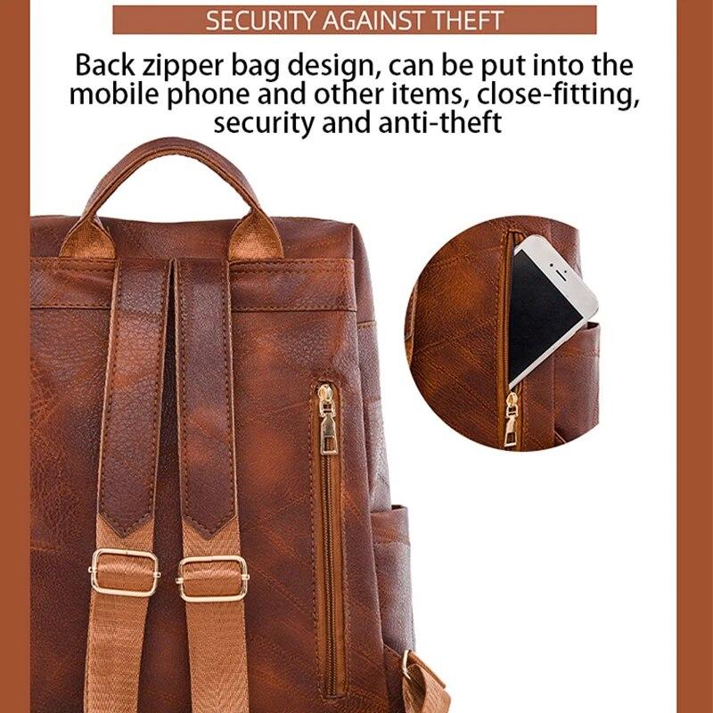 Винтажная женская сумка, кожаный женский рюкзак большой емкости для ежедневных поездок и путешествий