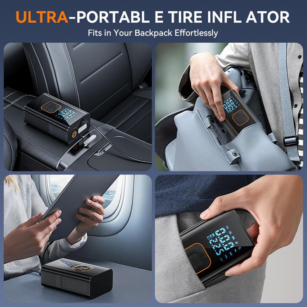 Портативный воздушный компрессор аккумуляторный беспроводной 150 фунтов на квадратный дюйм электрический насос для мотоцикла шинный воздушный компрессор для автомобиля грузовика внедорожника велосипеда