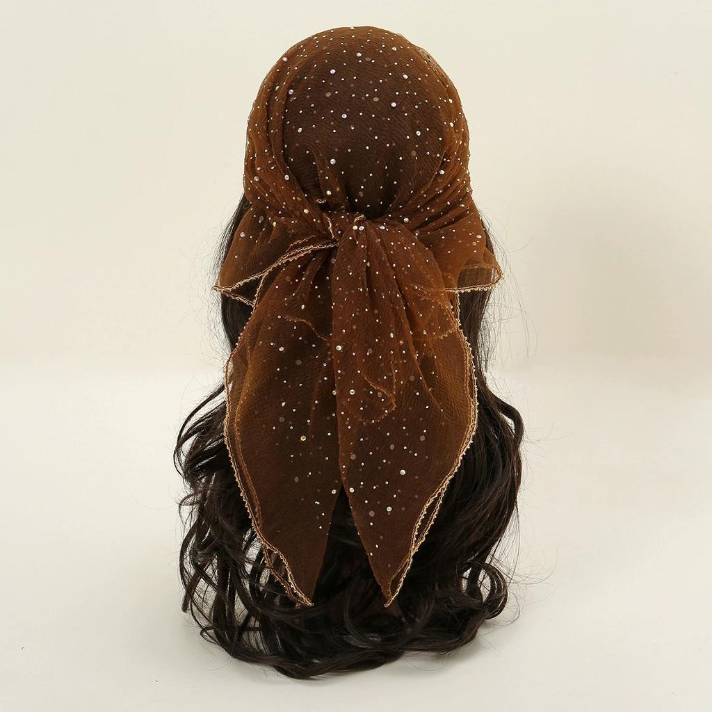 80*80cm Women Blingbling Wrap Shawl Shiny Sequin Lace Scarf Female Square Shawls Scarves Spring Summer Headband Scraves