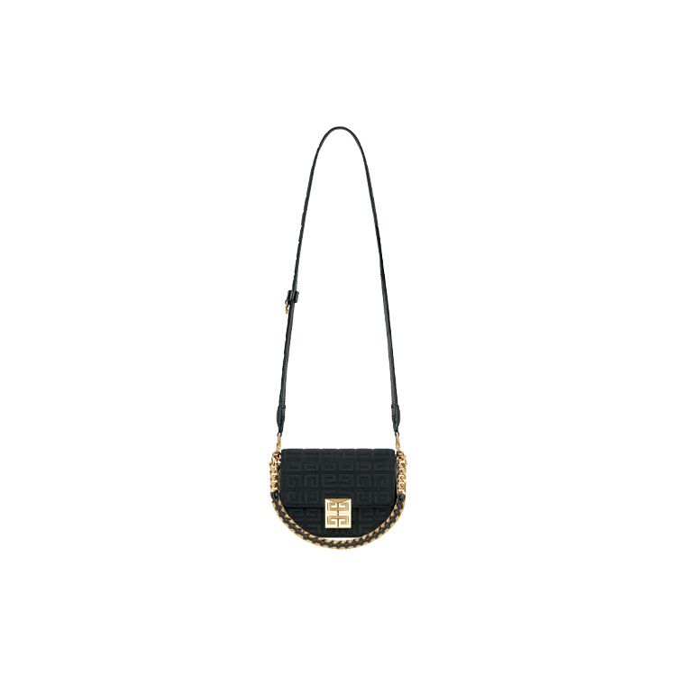 Givenchy Хлопковая сумка через плечо с металлической цепочкой и замком, вышитый металлический логотип 4G, женские сумки, черный BB50L3B18Z-001