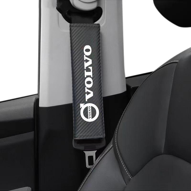 xvrsc3 2Pcs Carbon Fiber Car Seat Belt Protection Shoulder Strap Cover For Volvo V60 V40 XC90 S60 XC60 V50 V70 S90 XC40 S80 T6 V90 EX30
