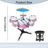 Kids Drum Set Beginners Ages 3-6 for Boys Girls with Drumsticks 5 Drums Playing Rhythm Beat Toy