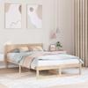Natural Wooden Bed Frame with Headboard 120 x 190 cm Solid Pine Wood