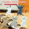 Dancing Cat Figure Decoration Adorable Appearance Mini Size Funny Cartoon Cat Statue Animal Model Ornament