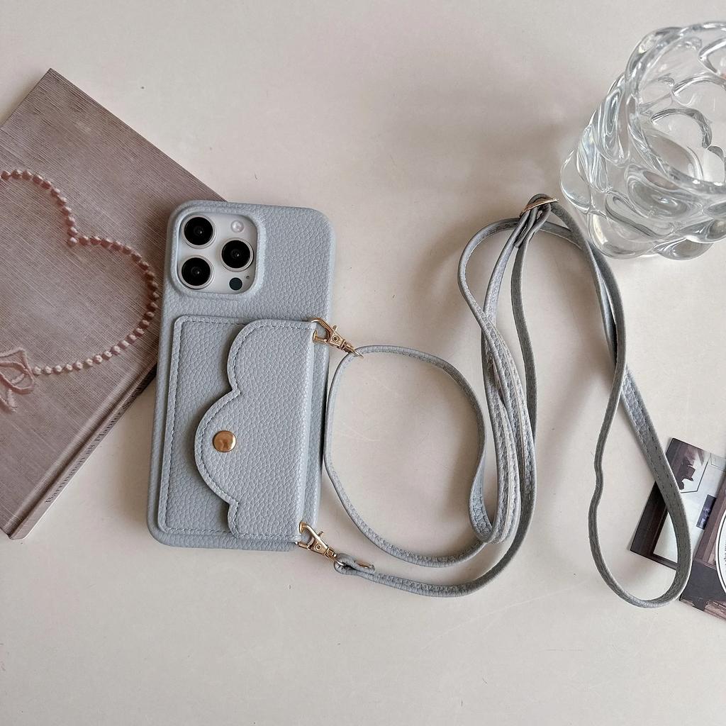 Crossbody Leather Cover for IPhone 16 15 14 13 12 11 Pro Max Plus Phone Case with Card Holder Lanyard Strap Neckband Wallet
