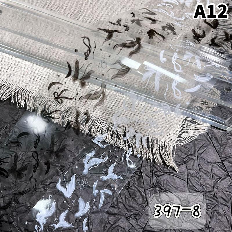 Flower Butterfly Nail Transfer Foils 100cm Self Adhesive Bow Stickers for Women Manicure Decoration