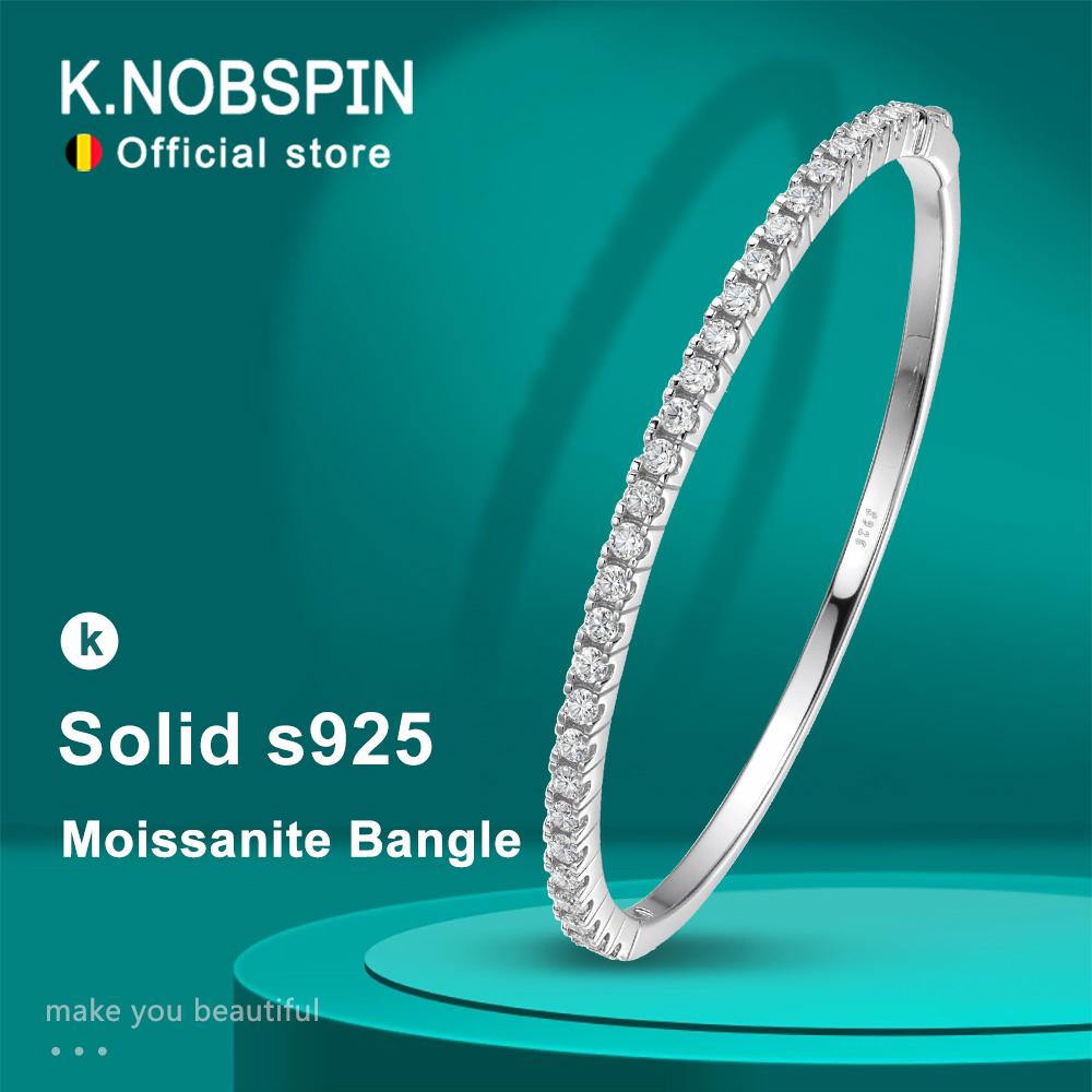KNOBSPIN Моиссанит Браслеты для Женщин Все 2,5 мм D VVS1 Лабораторный Алмаз Браслеты Серебро 925 Пробы Свадьба Подарок на День Рождения