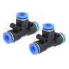2Pcs 10mm T-type APE Plastic 3-Way Pneumatic Quick Connect Fittings, Push-in Air Hose Connector for Pneumatic Tools Air Tubing Connection