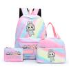 3Pcs/set  Printed Backpack with Lunch Bag Pencil Case Boy Girl Knapsack Teenage Student Large Capacity Colorful Bookbag