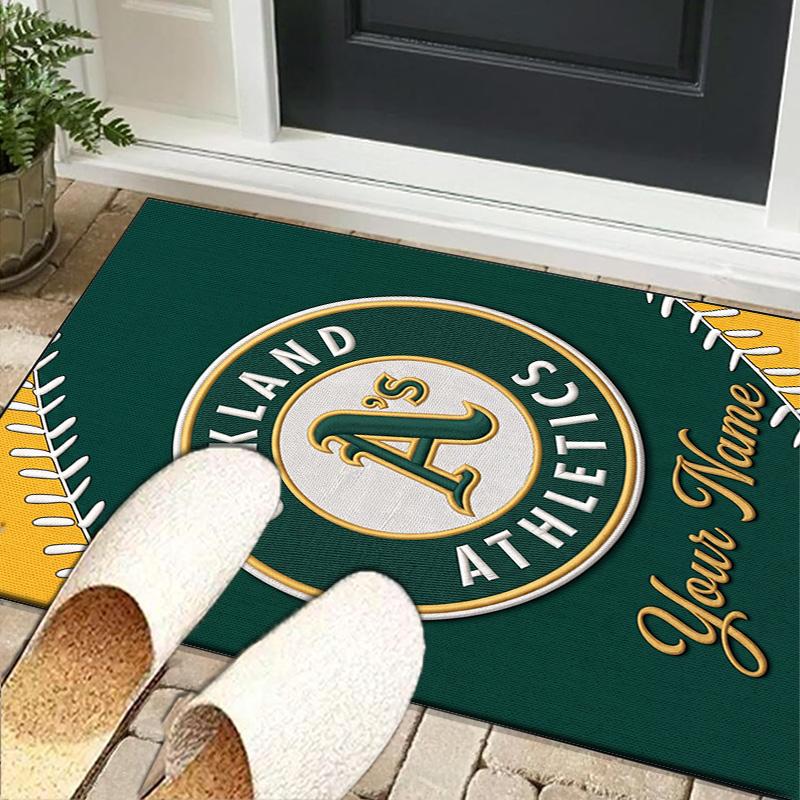 Custom NameAthletics Oakland Emblem Carpet, Indoor Rug, Chair Rug, Living Rooms, Doormat Made From Polyester Home Decor Birthday Christmas Gifts