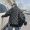 Высококачественная клетчатая джинсовая куртка для мужчин и женщин — модная, свободного кроя для осени/зимы
