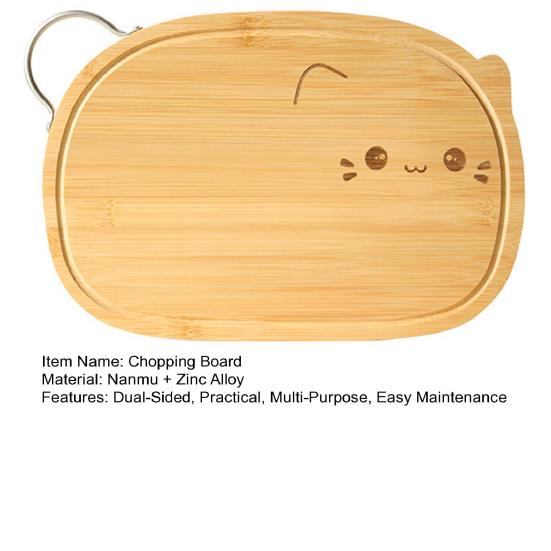 Двусторонняя разделочная доска с металлической ручкой Доски для нарезки колбас Деревянная разделочная доска для мяса, сыра, хлеба, овощей и фруктов